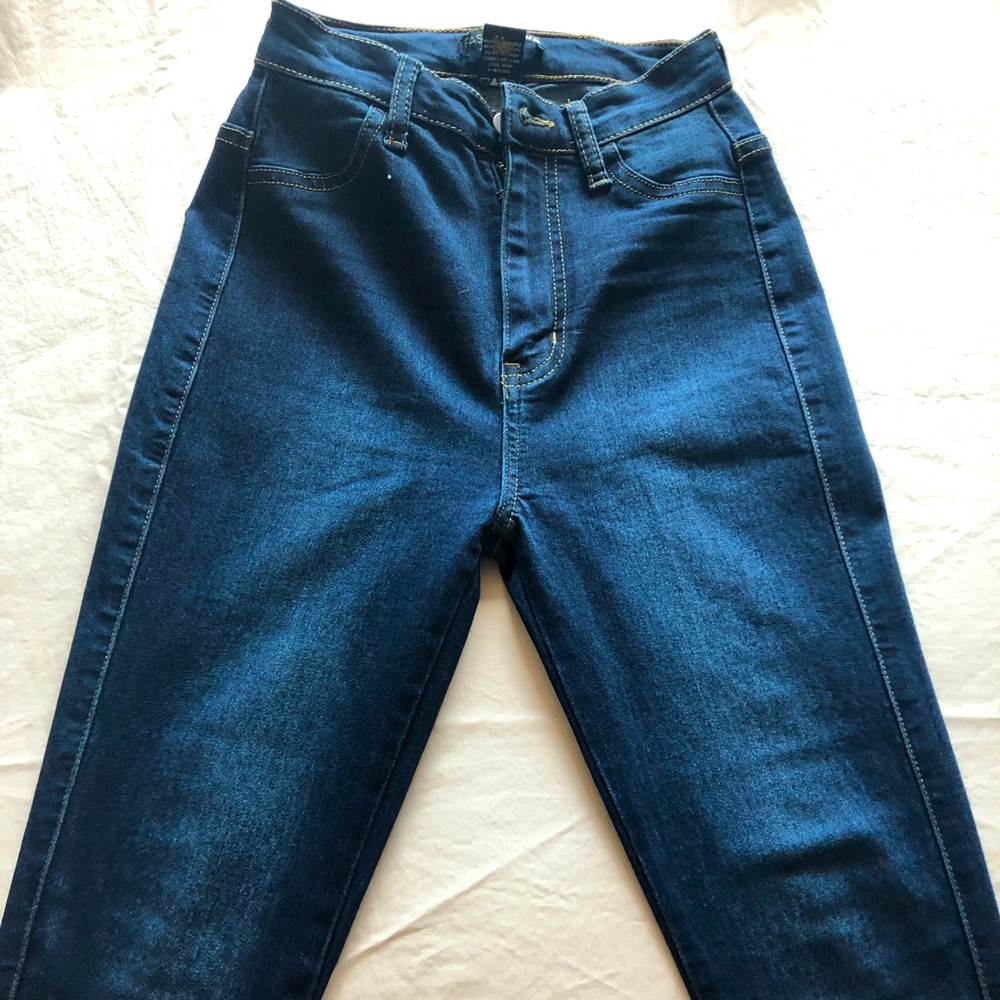 Flex Game Strong Low Rise Skinny Jeans - Dark Blue Wash